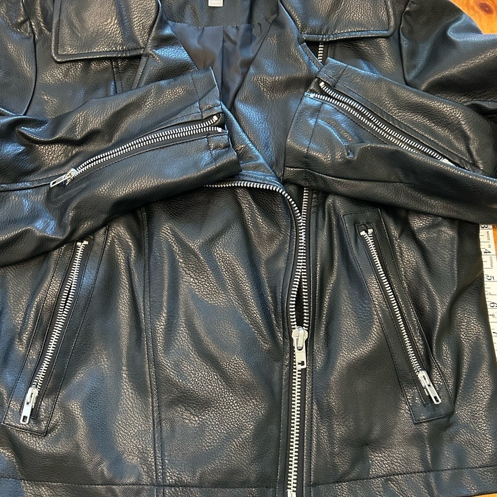 ASOS Faux Leather Moto Jacket with Asymmetrical Zipper - Picture 14 of 15